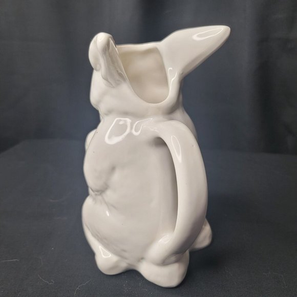 White Ceramic Figural Rabbit Pitcher Mold Number 368 9" Vtg Marsh Industries - Picture 4 of 7